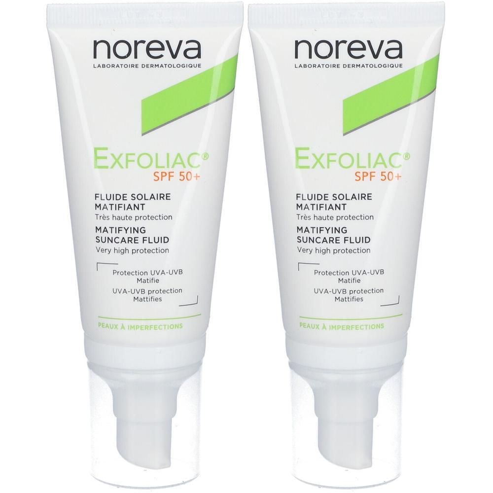Noreva Exfoliac mattier.Sonnenschutz-Fluid LSF 50+ 2x 2x40 ml Creme
