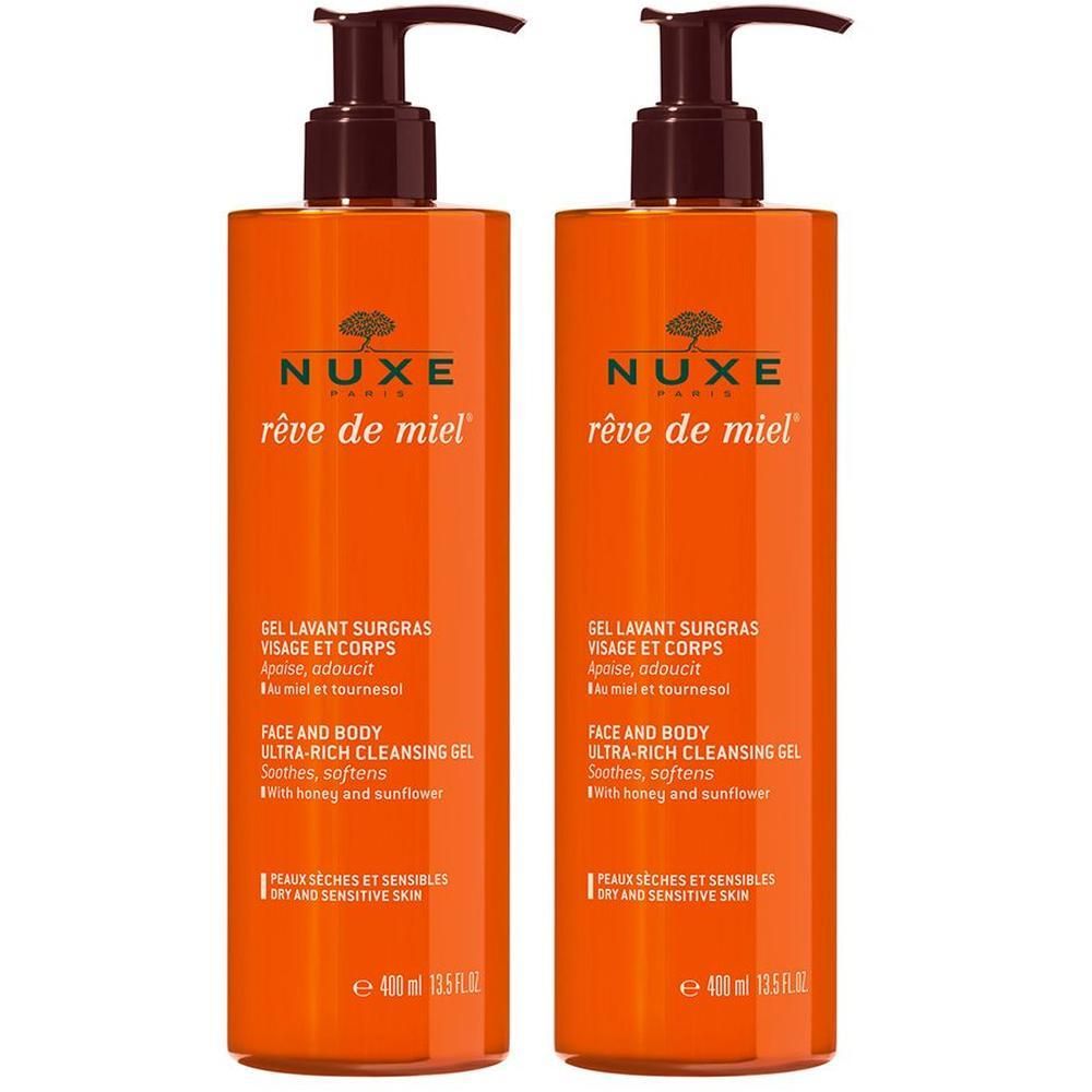 Nuxe Reve de Miel Gel Lavant Surgras Visage/Corps 2x 2x400 ml