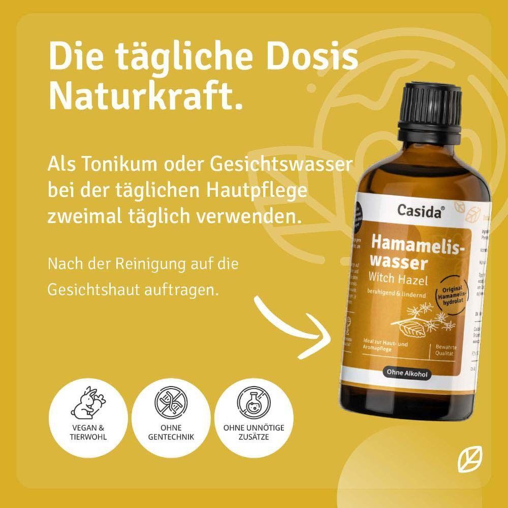 Braune Glasflasche mit schwarzem Verschluss. Etikett mit Produktname und Logo. Text: Ohne unnötige Zusätze, vegan.