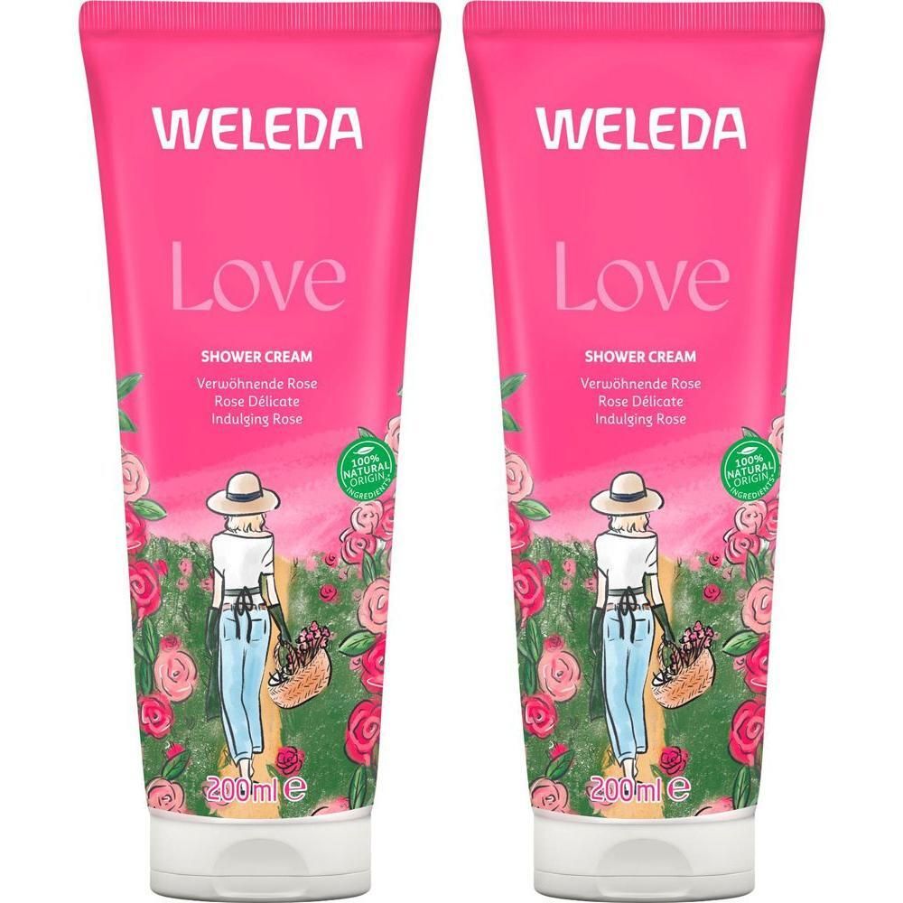 Weleda Love Shower Cream Rose 2x 2x200 ml Duschgel