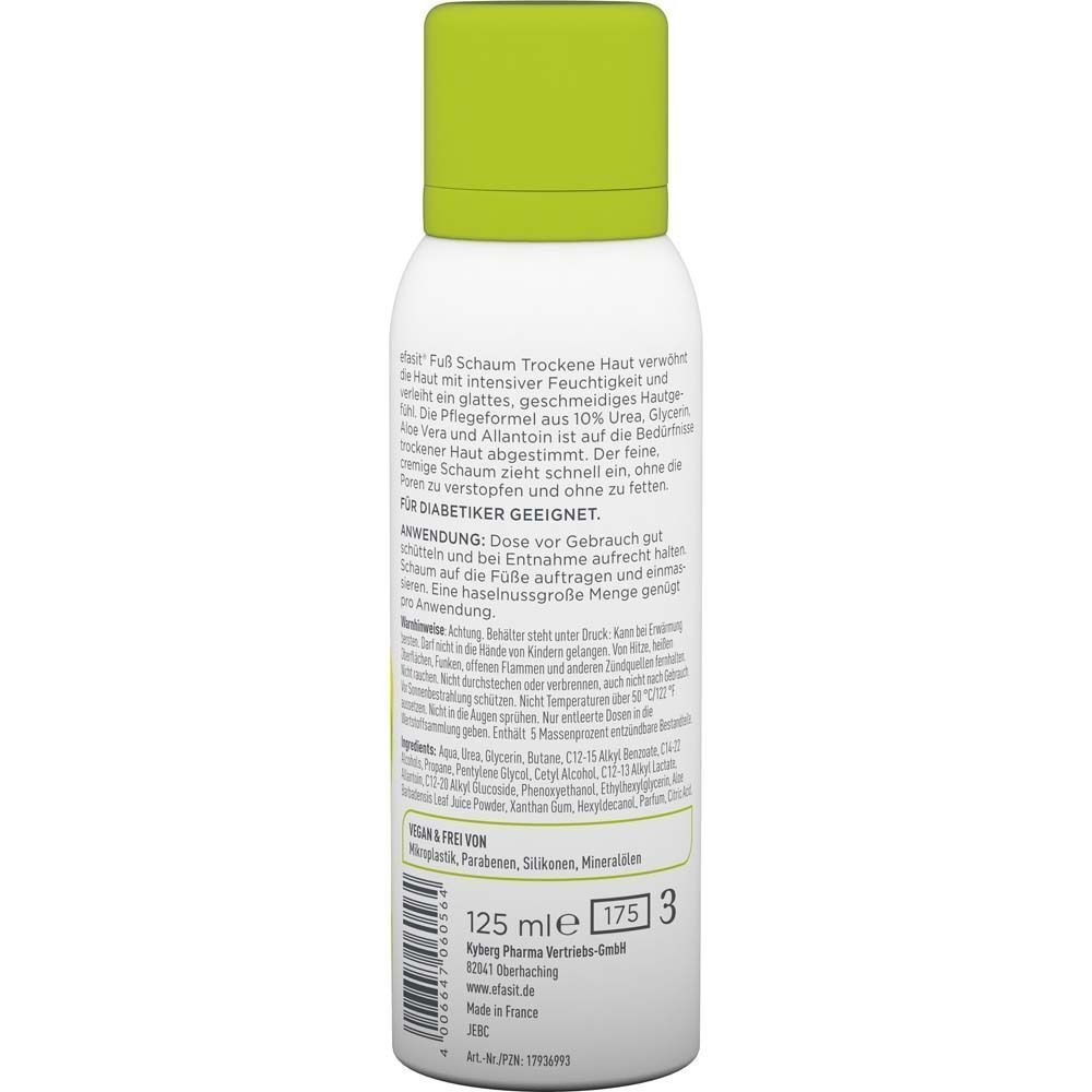 Rückseite einer weißen Sprühflasche mit grünem Deckel. Textinformationen und Inhaltsstoffe. Volumen: 125 ml.
