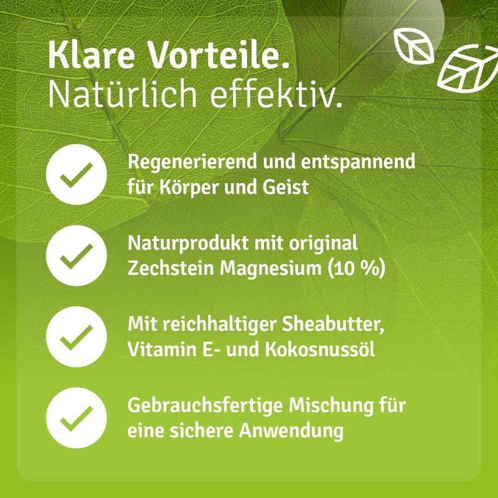 Casida® Gute Nacht Magnesium Creme. Regenerierend und entspannend. Mit Sheabutter, Vitamin E und Kokosnussöl. Gebrauchsfertige Mischung.