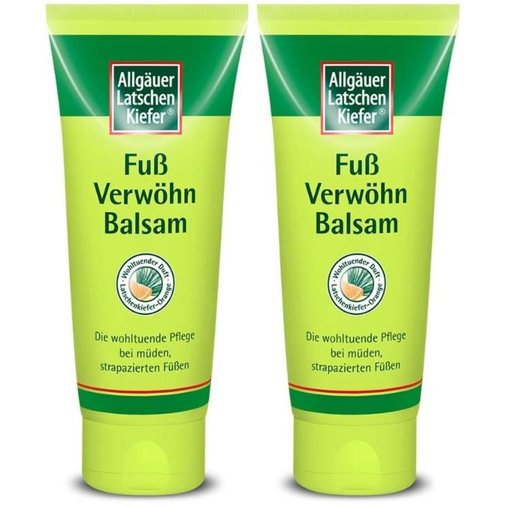 Zwei grüne Tuben mit weißer Schrift. Oben Logo, darunter Produktname und Text. Grün-weiße Verpackung.