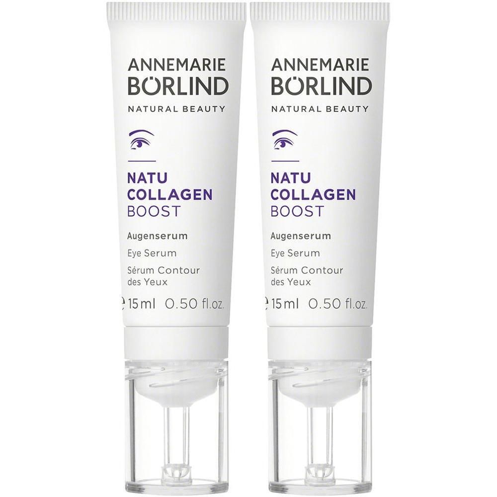Zwei Tuben ANNEMARIE BÖRLIND NATUCOLLAGEN BOOST Augenserum, je 15ml.