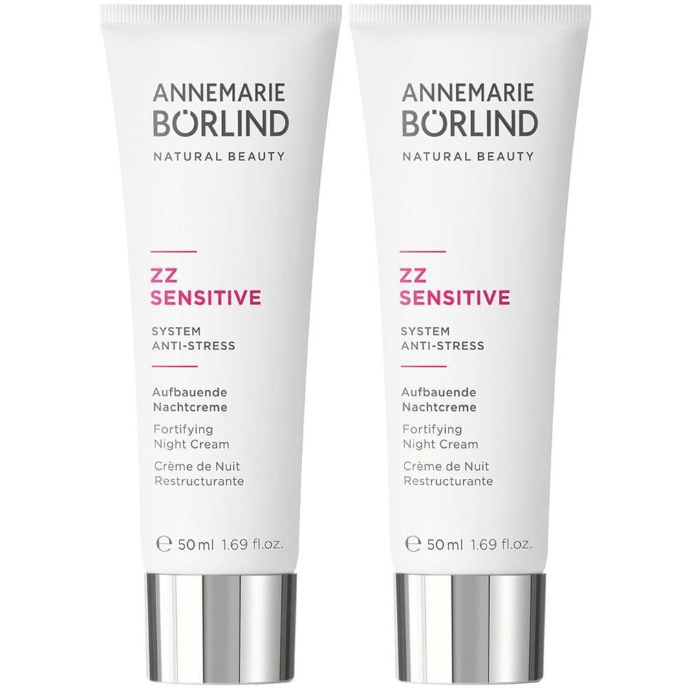 Zwei Tuben ANNEMARIE BÖRLIND ZZ SENSITIVE Aufbauende Nachtcreme, je 50ml.