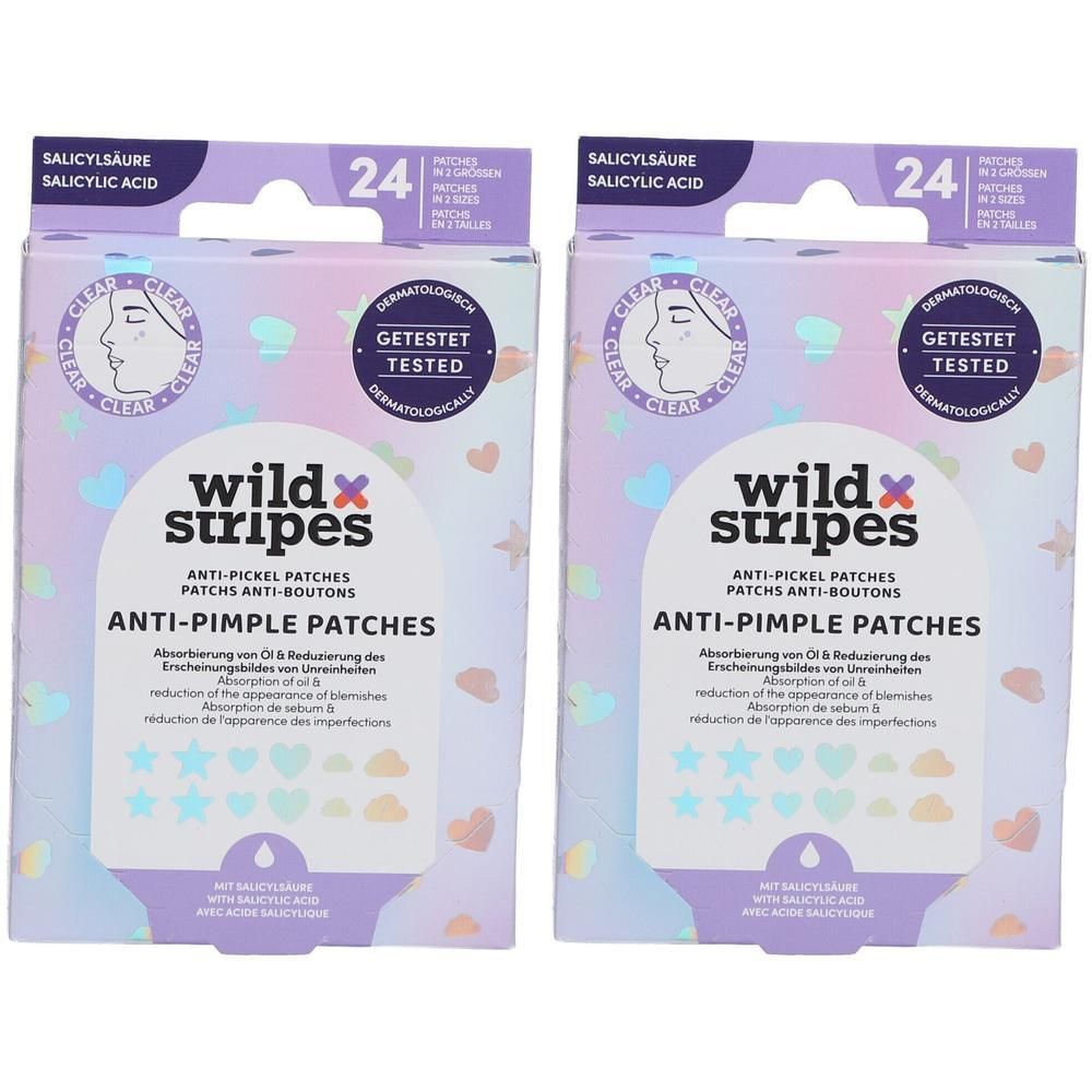 Wild Stripes Anti-Pickel Patches Holo Clear 2x 2x24 St Pflaster