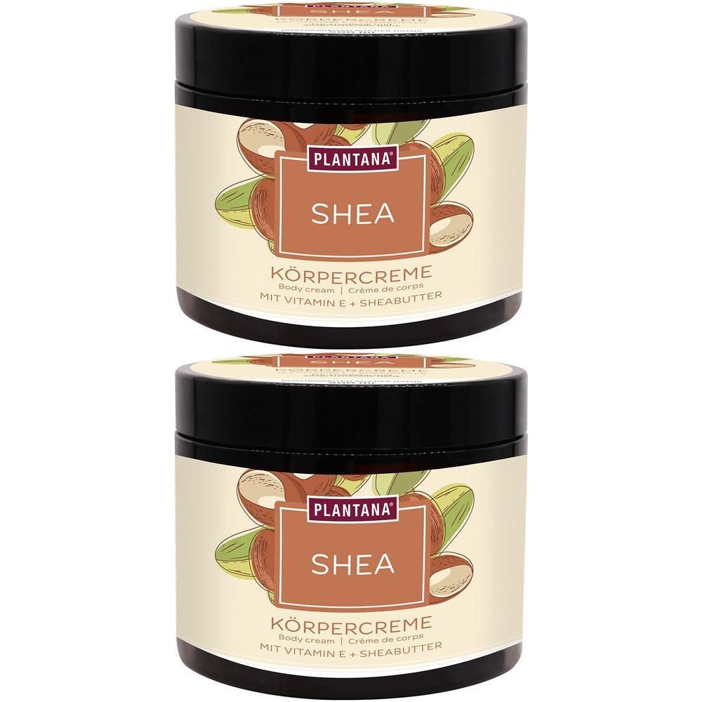 Plantana Shea Körpercreme Sheabutter m.Vitamin-E 2x 2x500 ml Creme