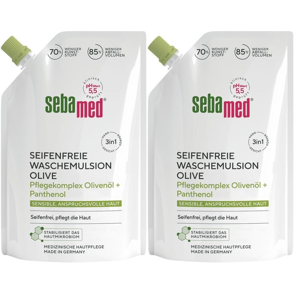 Sebamed Oliven Waschemulsion Nachfüllbeutel 2x 2x400 ml Emulsion