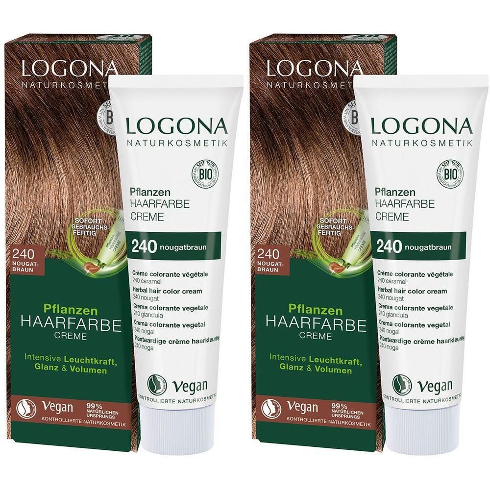 Pflanzen Haarfarbe Creme 240 nougatbraun 2x 2x150 ml