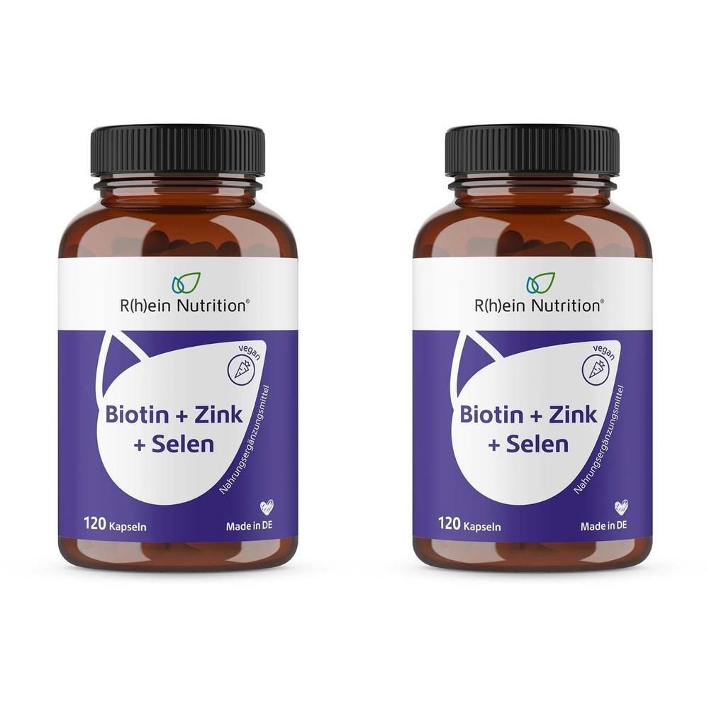 Zwei braune Flaschen mit schwarzen Deckeln. Auf jeder Flasche: Etikett mit Produktnamen und Logo.