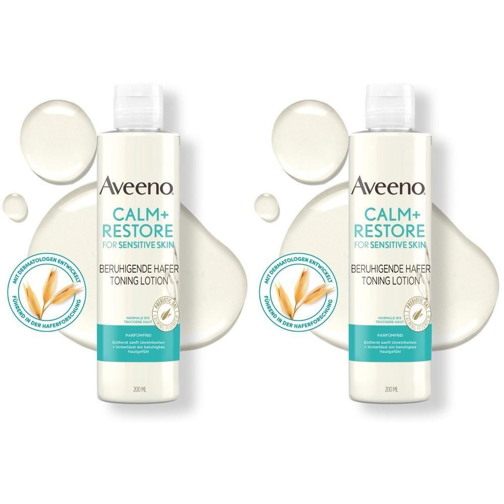 Aveeno Calm+ Restore beruhigende Hafer Toning Lot. 2x 2x200 ml Lotion