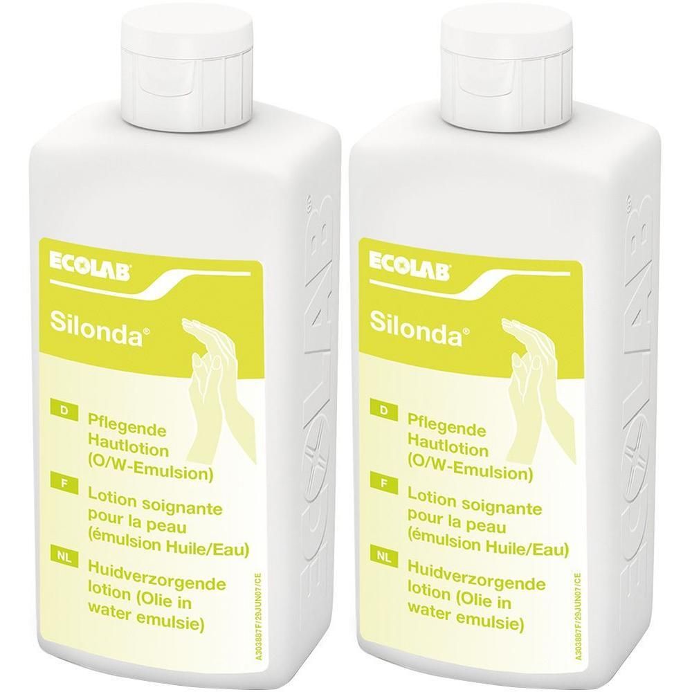 Silonda Hautpflege Lotion Spenderflasche 2x 2x500 ml