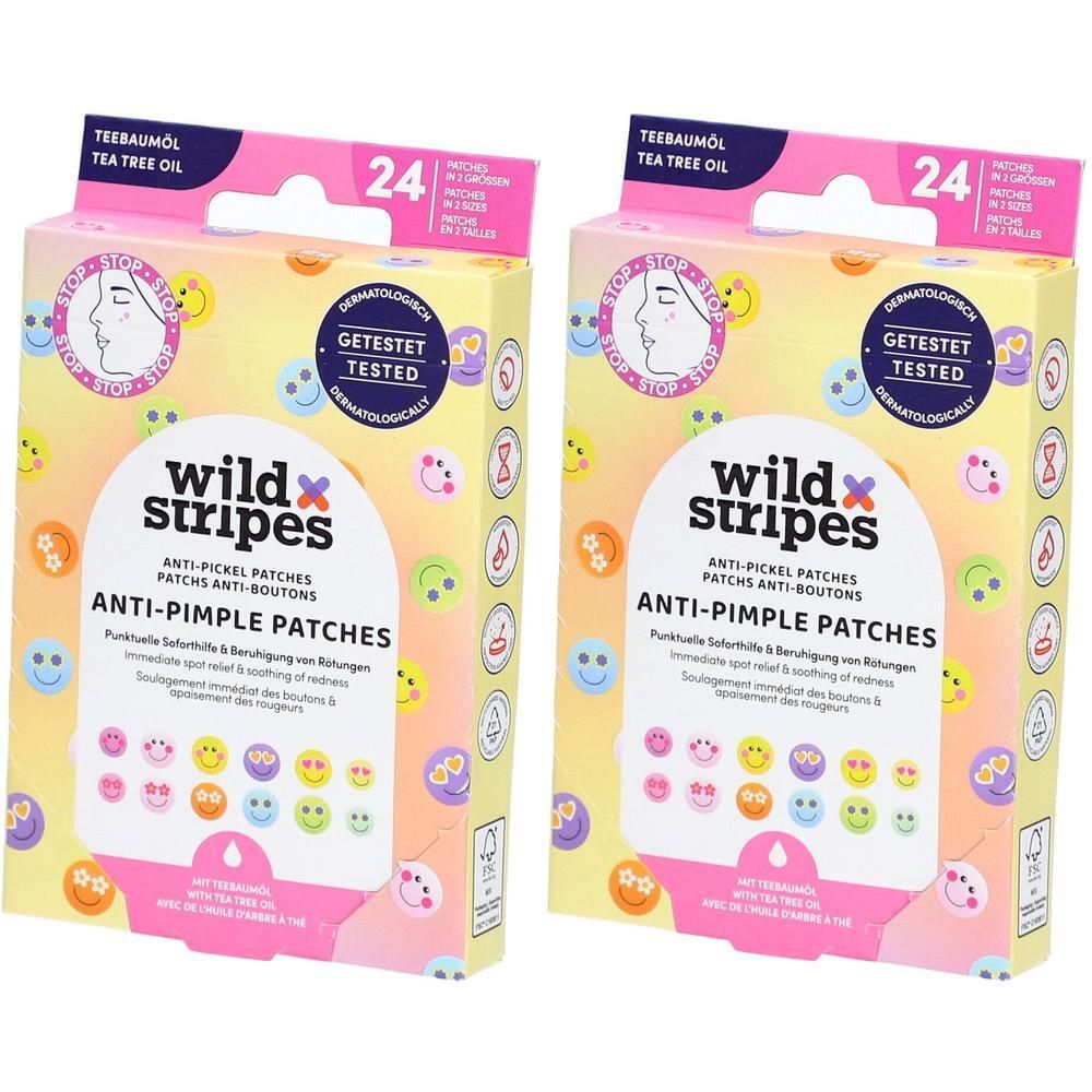 Wild Stripes Anti-Pickel Patches Smile Stop 2x 2x24 St Pflaster