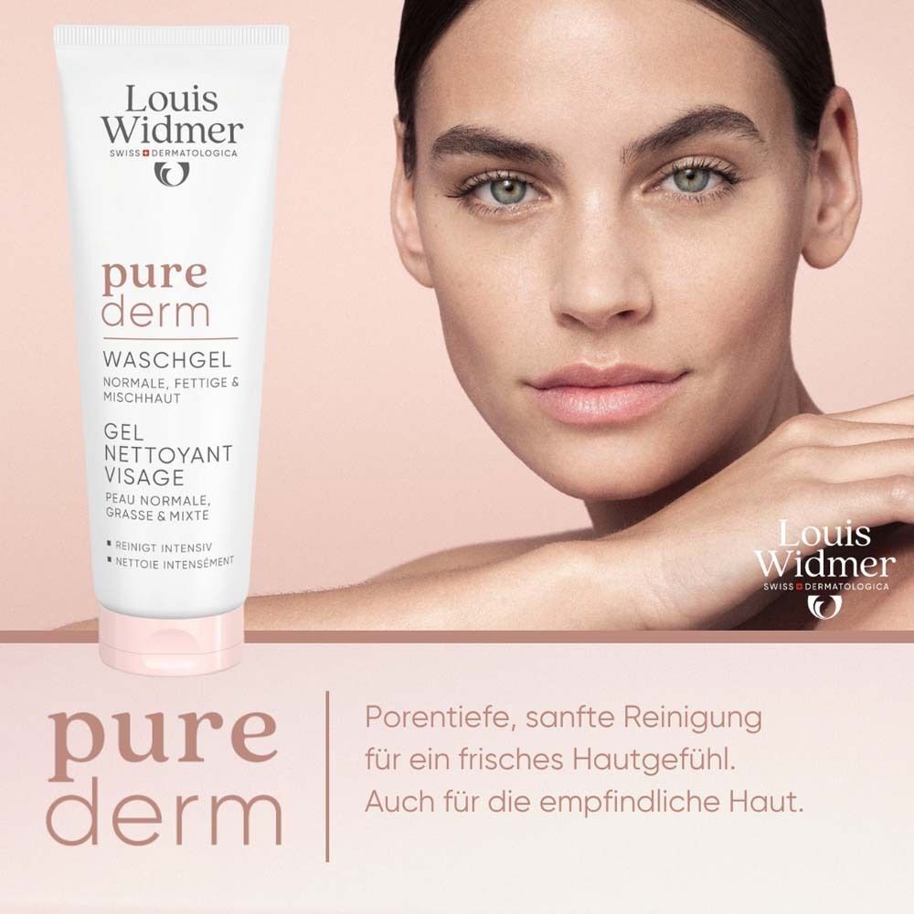 Louis Widmer Pure Derm Waschgel Tube mit Modell