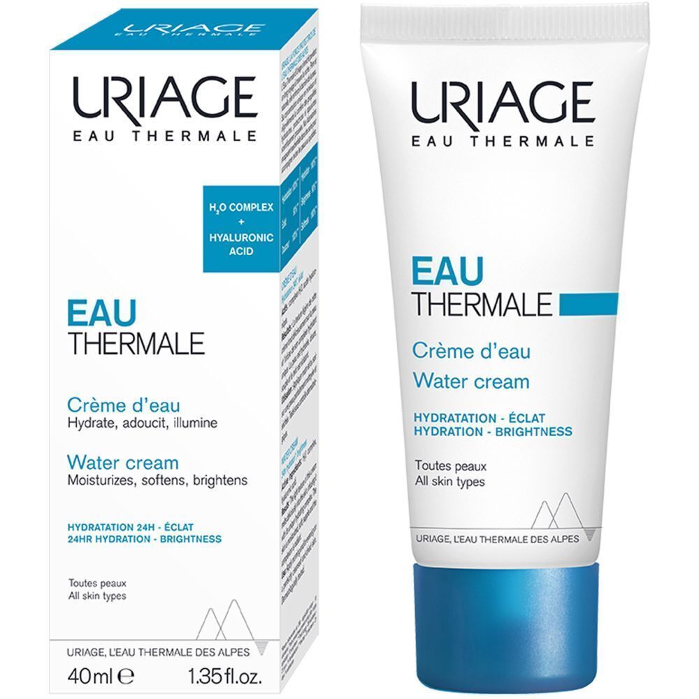 Uriage Eau Thermale Water Cream Tube und Schachtel. Text: 40ml, 1.35fl.oz.