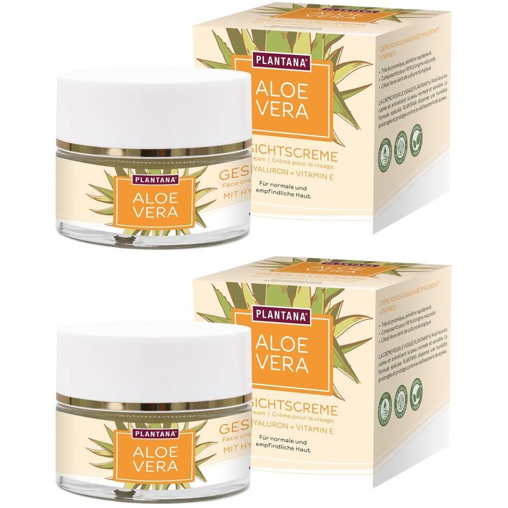 Plantana Aloe Vera Gesichtscreme Hyaluron & Vit.-E 2x 2x50 ml Creme