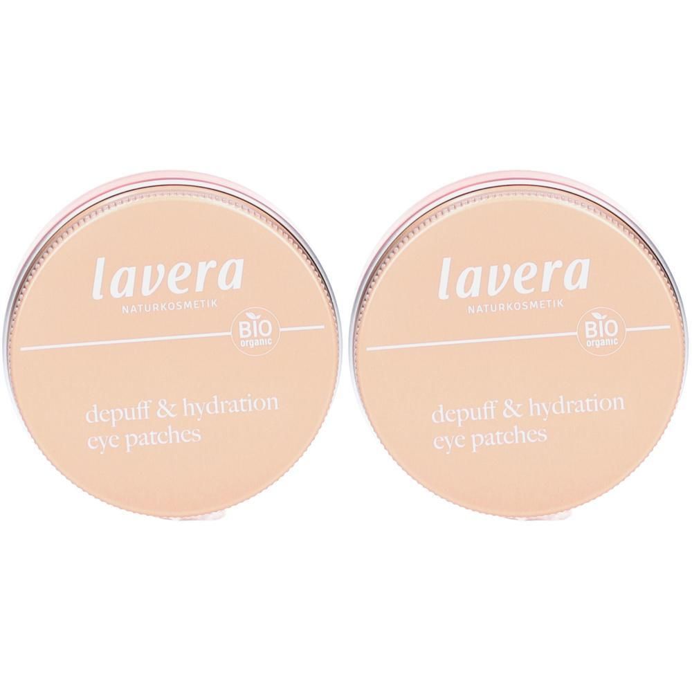 Zwei Dosen Lavera Bio Vegan Depuff & Hydration Augenpads.