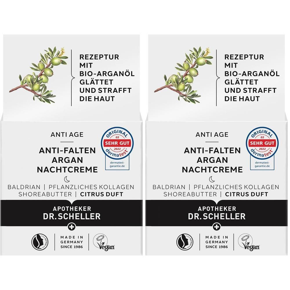 Dr.scheller Anti-Falten Argan Nachtpflege 2x 2x50 ml