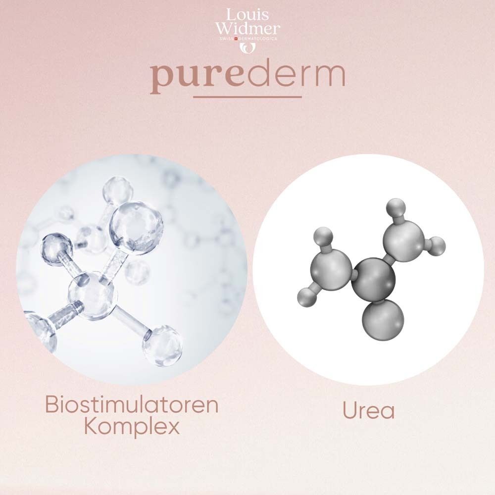 Grafische Darstellung von Molekülen. Text: Biostimulatoren Komplex, Urea.
