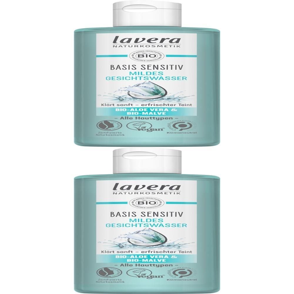 Lavera basis sensitiv mildes Gesichtswasser 2x 2x200 ml Flüssigkeit