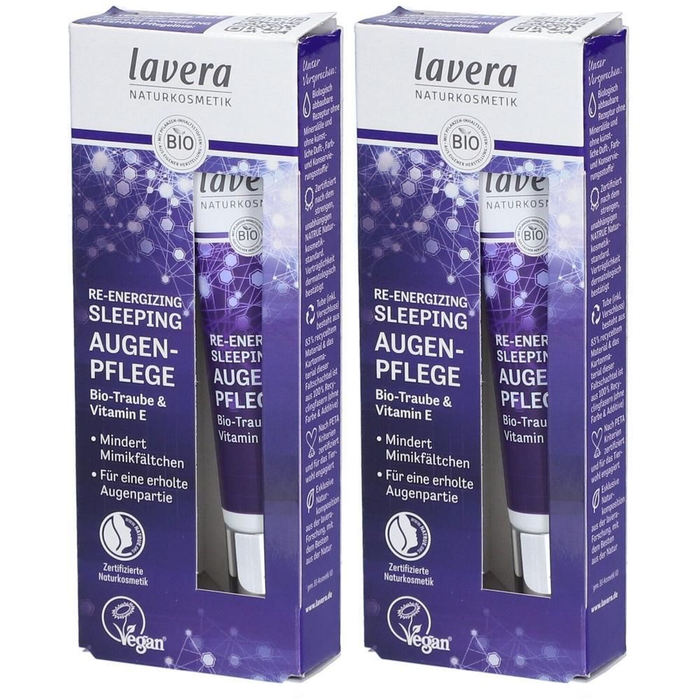 Lavera Re-Energizing Sleeping Augenpflege 2x 2x15 ml Augencreme