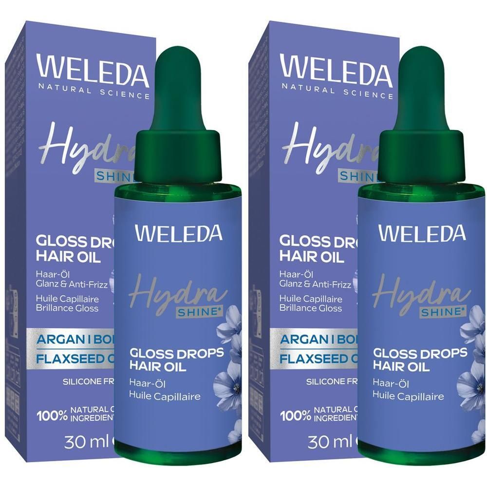 Weleda HydraShine Gloss Drops Haar-Öl 2x 2x30 ml Öl
