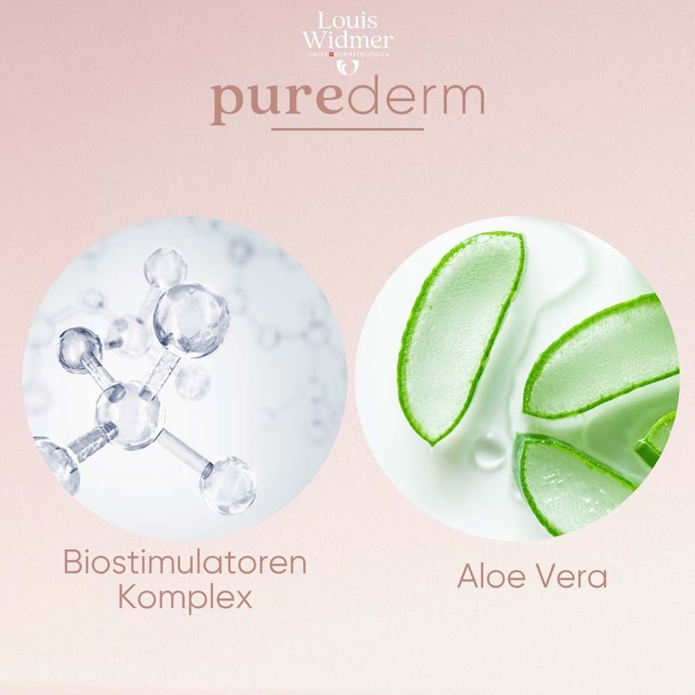 Kreisförmige Abbildungen. Links: Biostimulatoren Komplex. Rechts: Aloe Vera. Hintergrund: Rosa.
