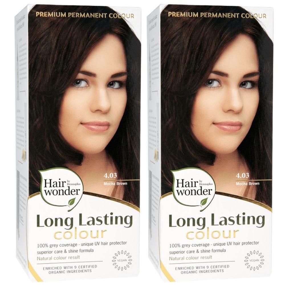 Hennaplus Long Lasting mocha brown 4,03 2x 2x100 ml Flüssigkeit