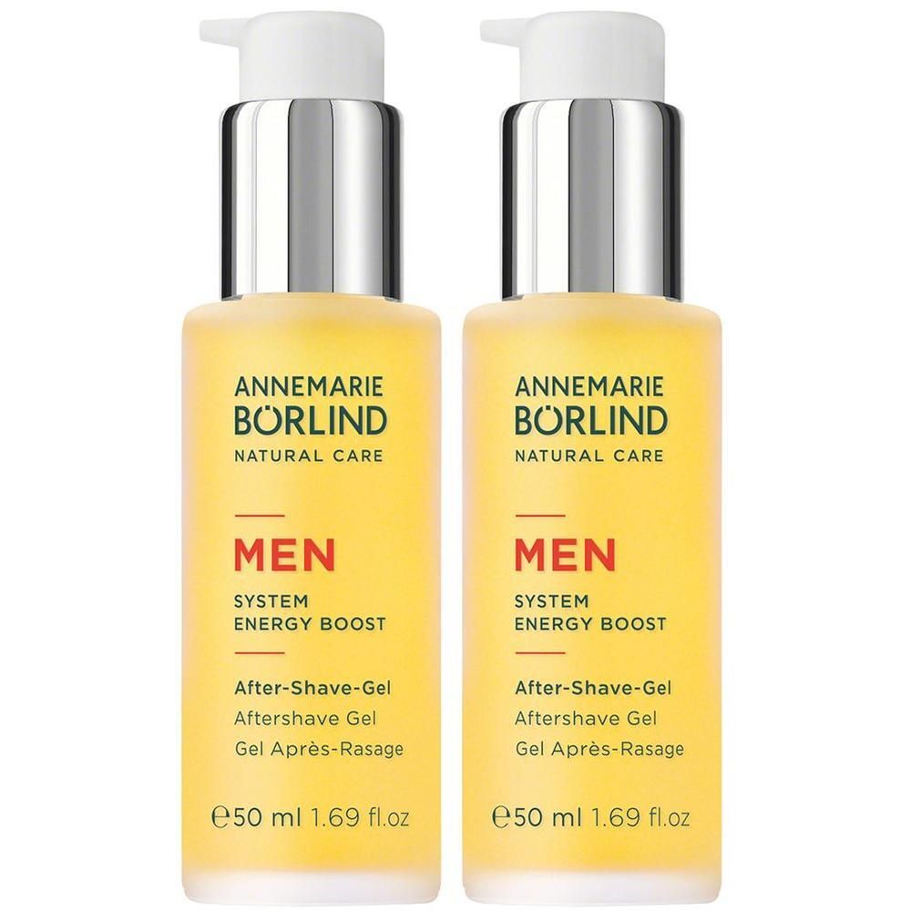 Zwei Flaschen ANNEMARIE BÖRLIND MEN After-Shave-Gel, je 50 ml.
