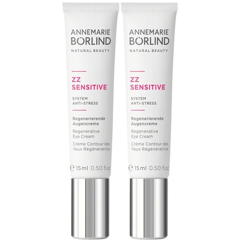 Zwei Tuben ANNEMARIE BÖRLIND ZZ SENSITIVE Regenerierende Augencreme, je 15ml.