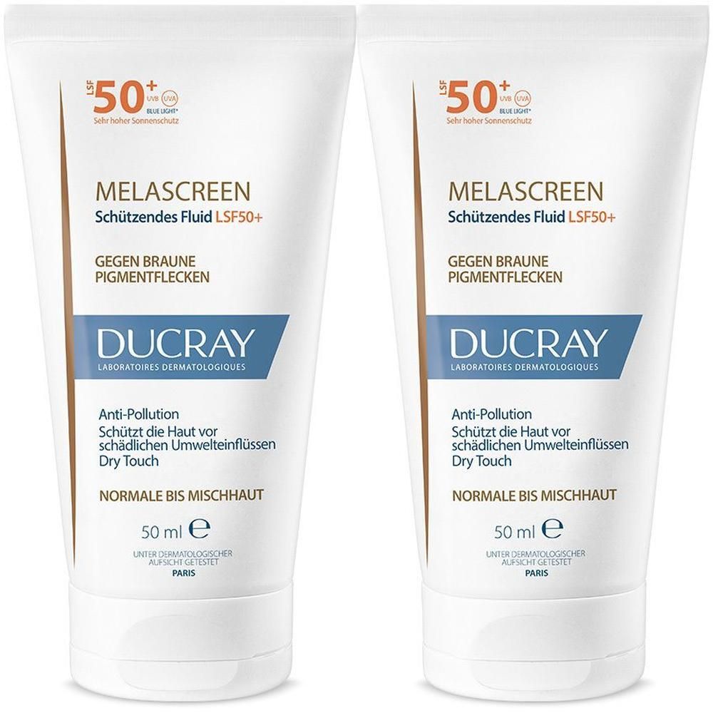 Ducray Melascreen schützendes Fluid SPF 50+ 2x 2x50 ml Creme