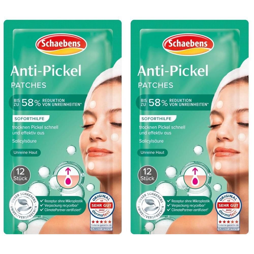 Schaebens reine Haut Anti-Pickel Patches 2x 2x12 St Gesichtsmaske