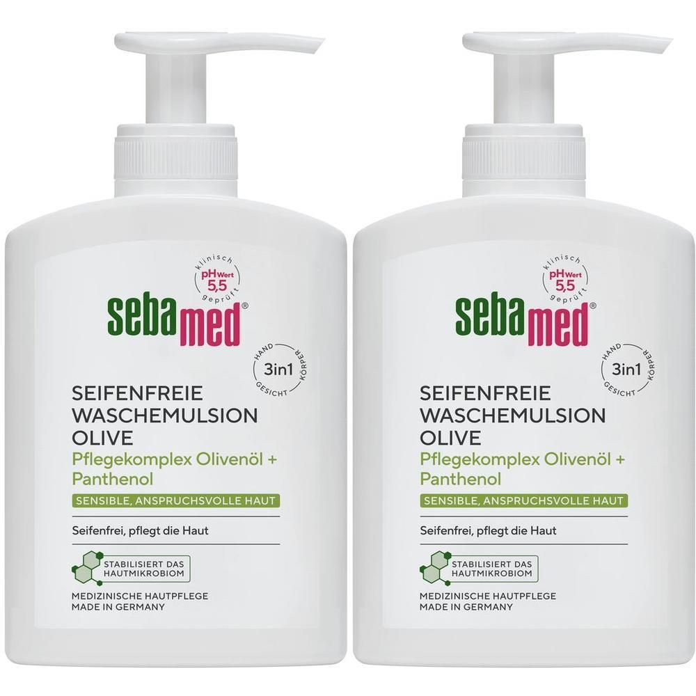 Sebamed Waschemulsion Oliven+Panthenol 2x 2x200 ml Emulsion