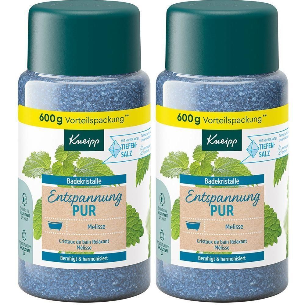Kneipp Badekristalle Entspannung pur Melisse 2x 2x600 g Salz