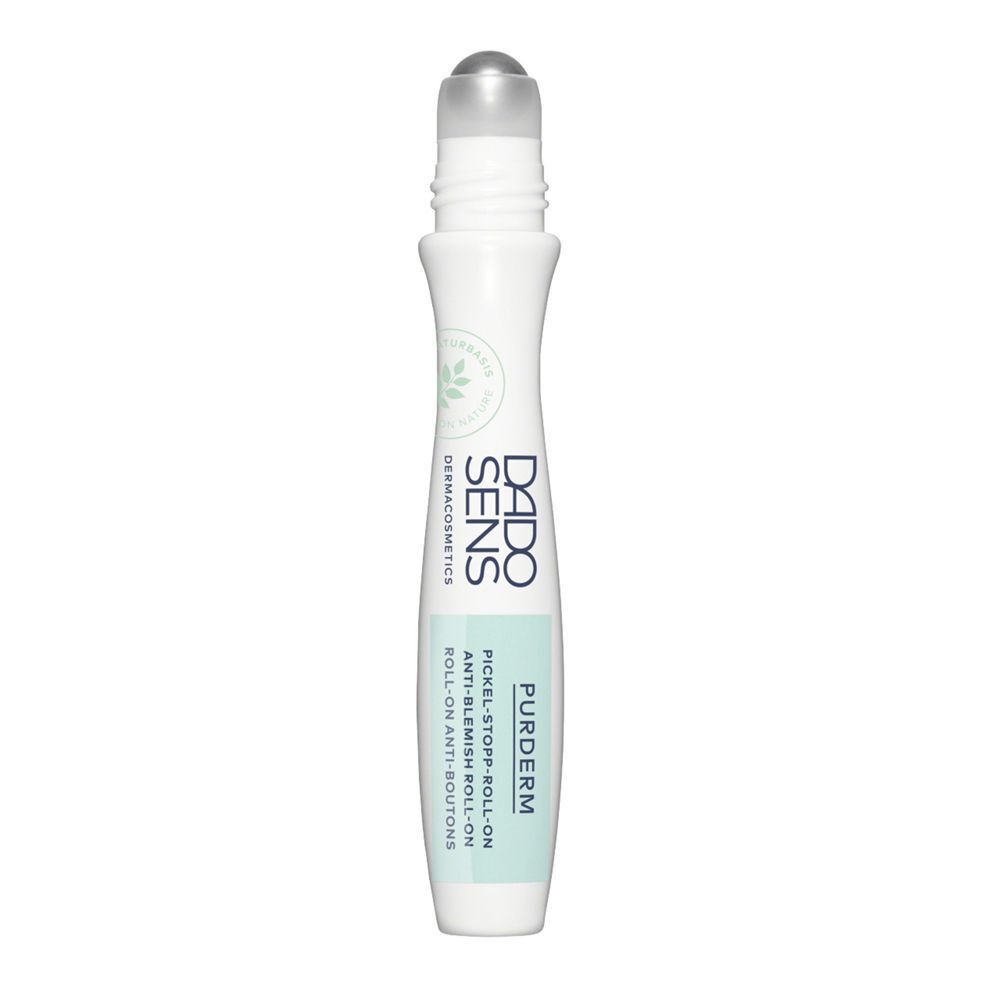 Ein einzelner DADO SENS PURDERM Pickel-Stopp Roll-on mit Applikator.