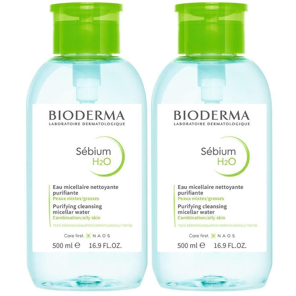 Bioderma Sebium H2O Reinigungslösung Pump 2x 2x500 ml Lösung