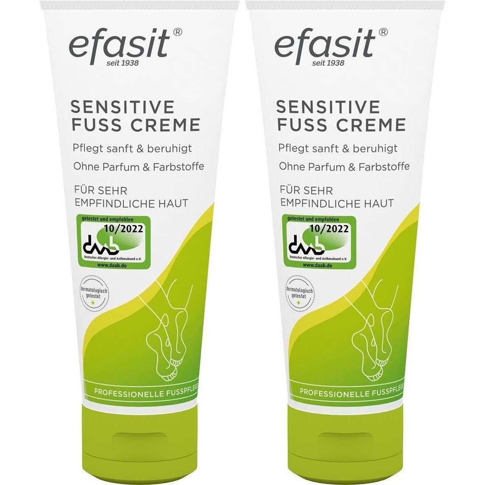 Efasit Sensitive Fußcreme 2x 2x75 ml Creme
