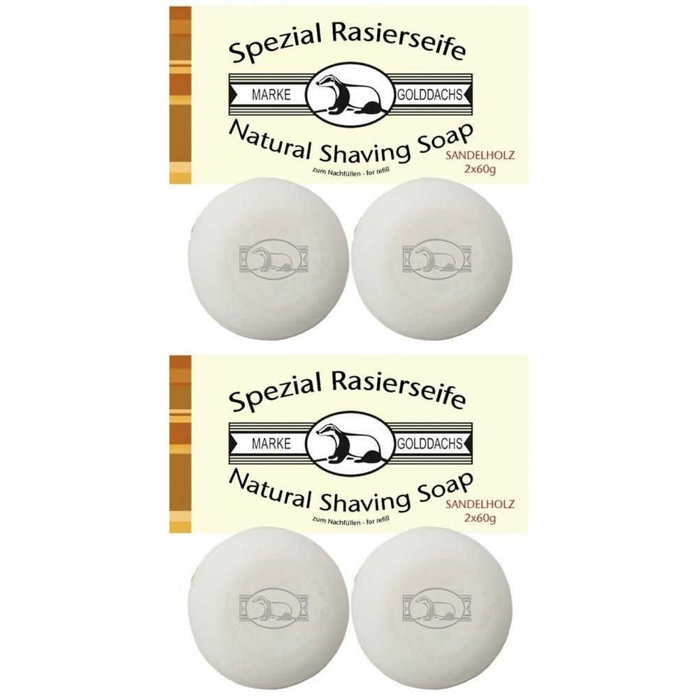 Rasierseife Sandelholz 2er Pack Golddachs 2x 2x2x60 g Seife