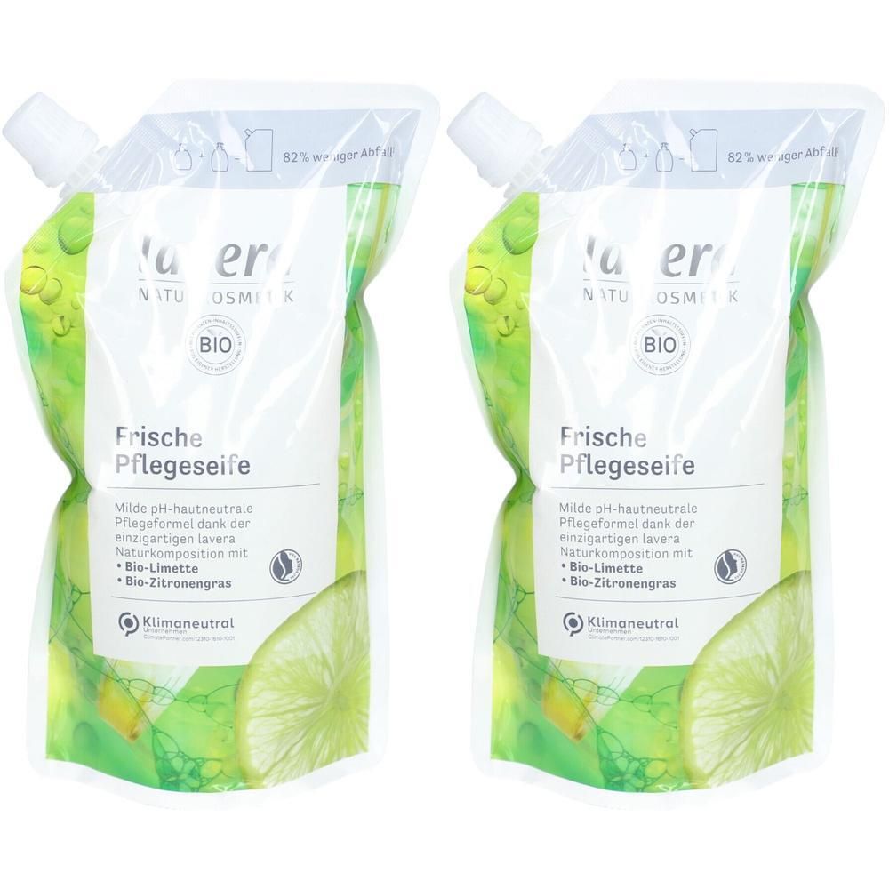 Lavera Pflegeseife frisch Bio Limette+Zitr.gr.NF 2x 2x500 ml Seife