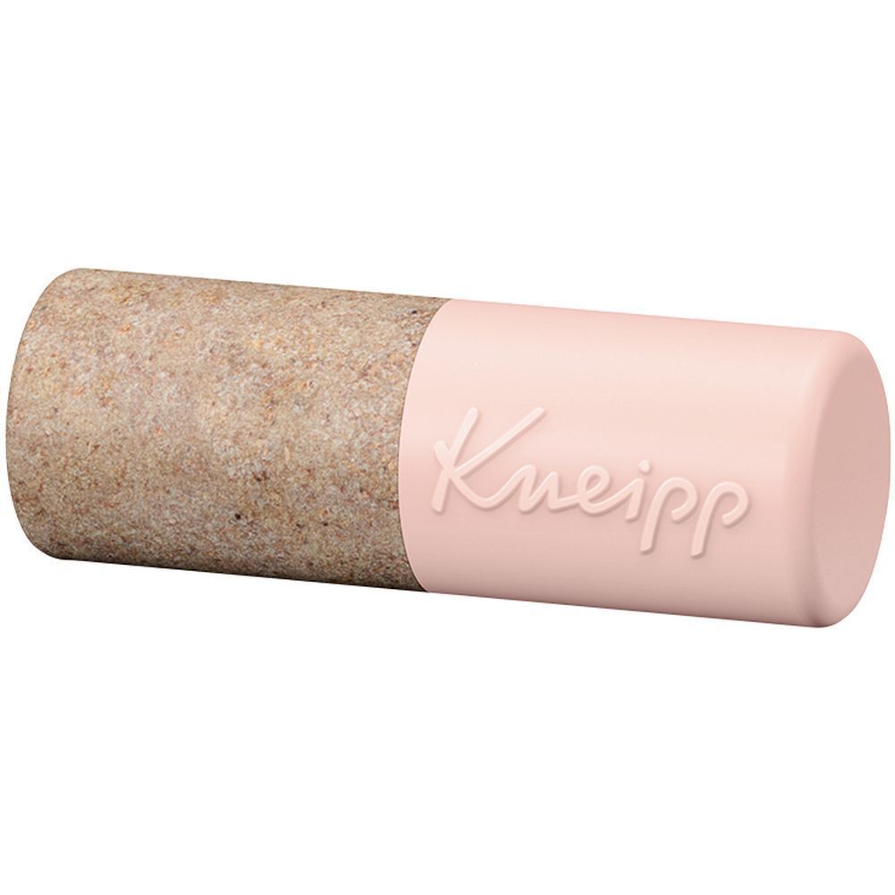 Lippenpflegestift mit rosa Kappe und braunem Unterteil. Marke Kneipp® ist auf der Kappe sichtbar.