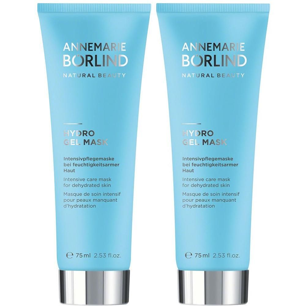 Zwei hellblaue Tuben ANNEMARIE BÖRLIND Hydro Gel Mask, je 75ml.
