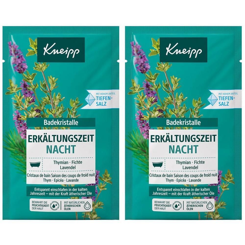 Kneipp Badekristalle Erkältungszeit Nacht 2x 2x60 g Salz