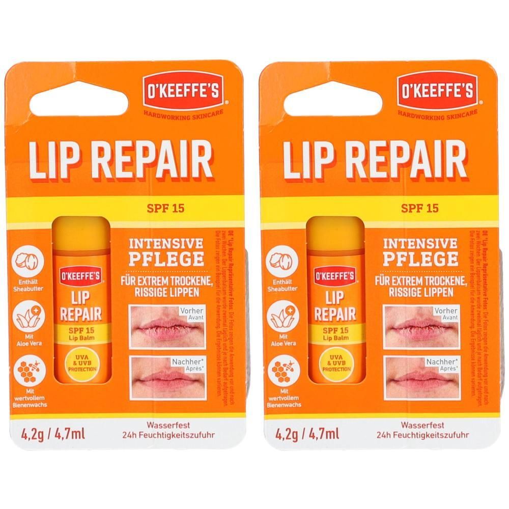 Okeeffe's Lip Repair Lippenbalsam LSF 15 2x 2x4,2 g Balsam