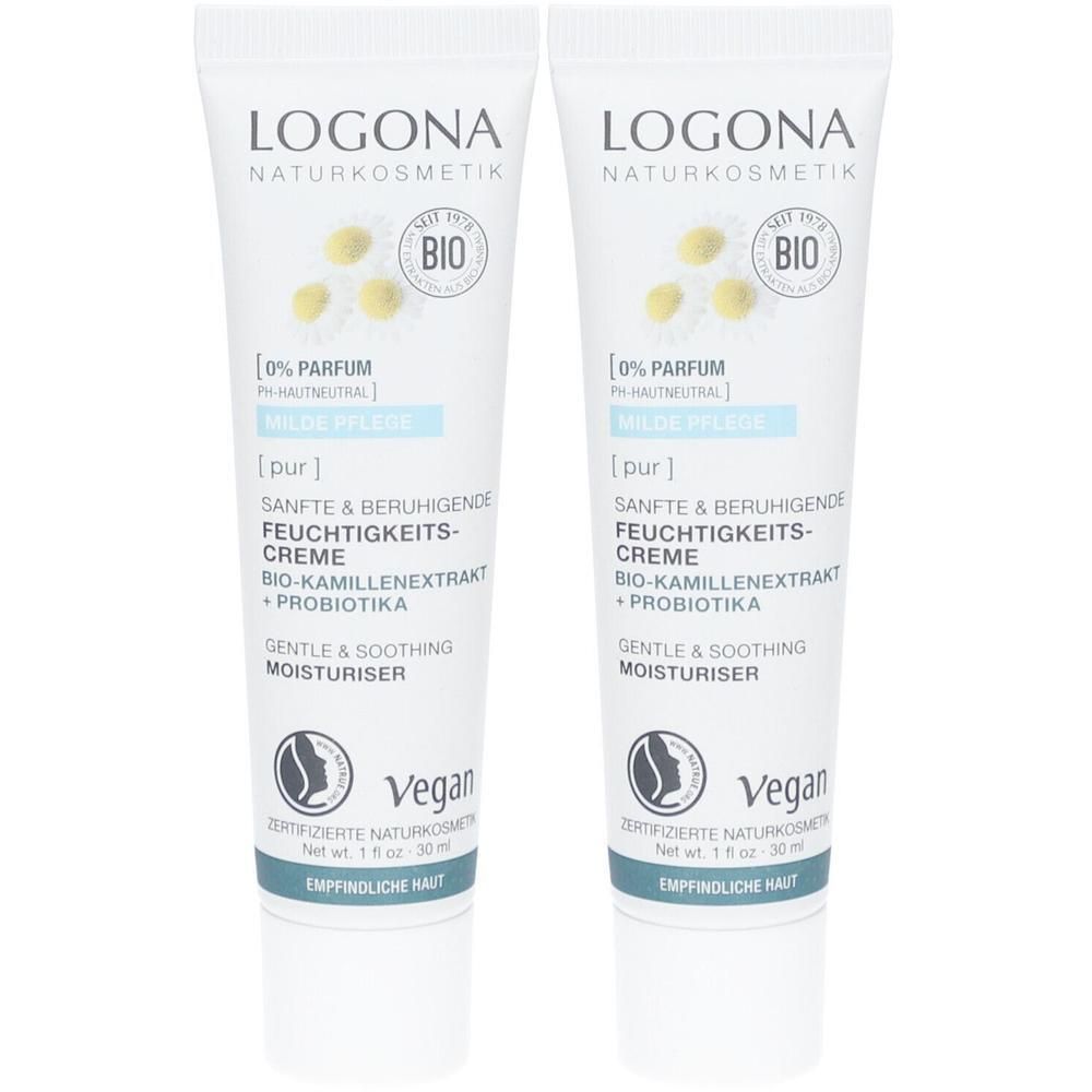 PUR Sanfte & beruhigende Feuchtigkeitscreme Bio-Kamillenextrakt + Probiotika 2x 2x30 ml