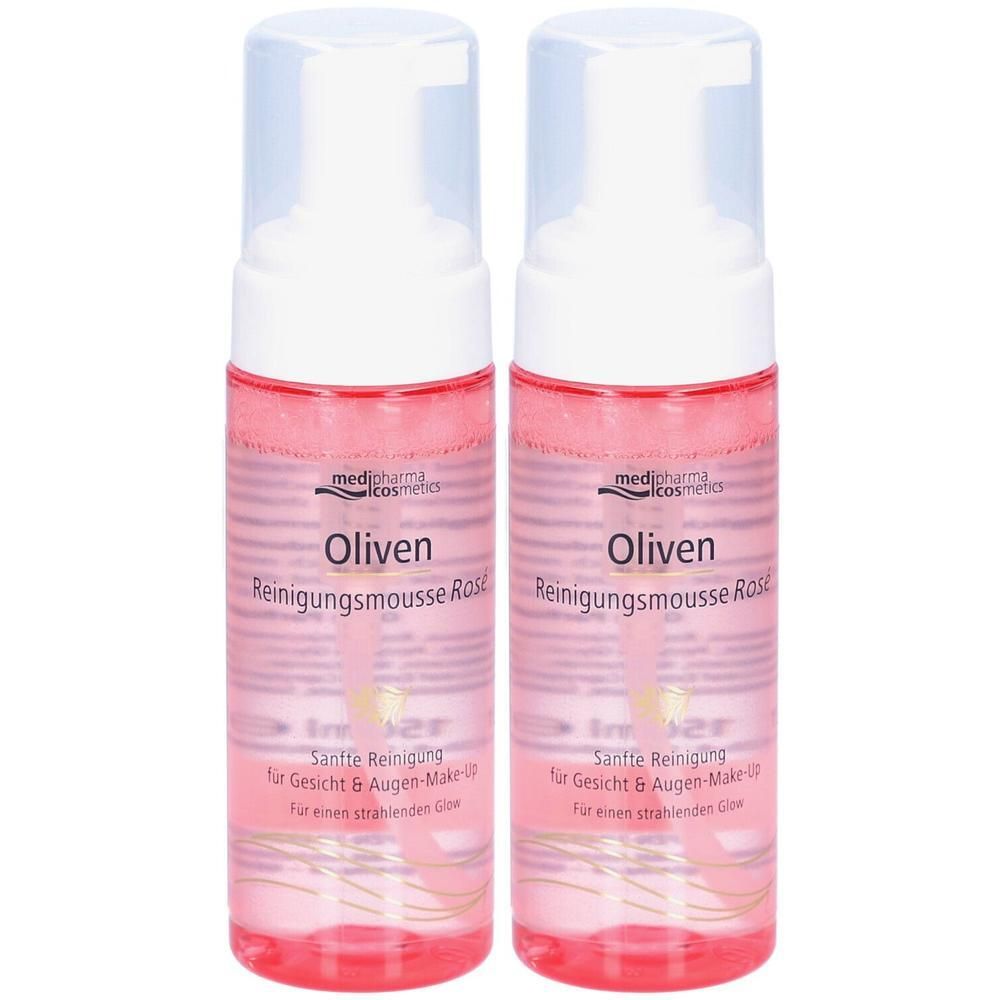 Oliven Reinigungsmousse Rose 2x 2x150 ml Schaum