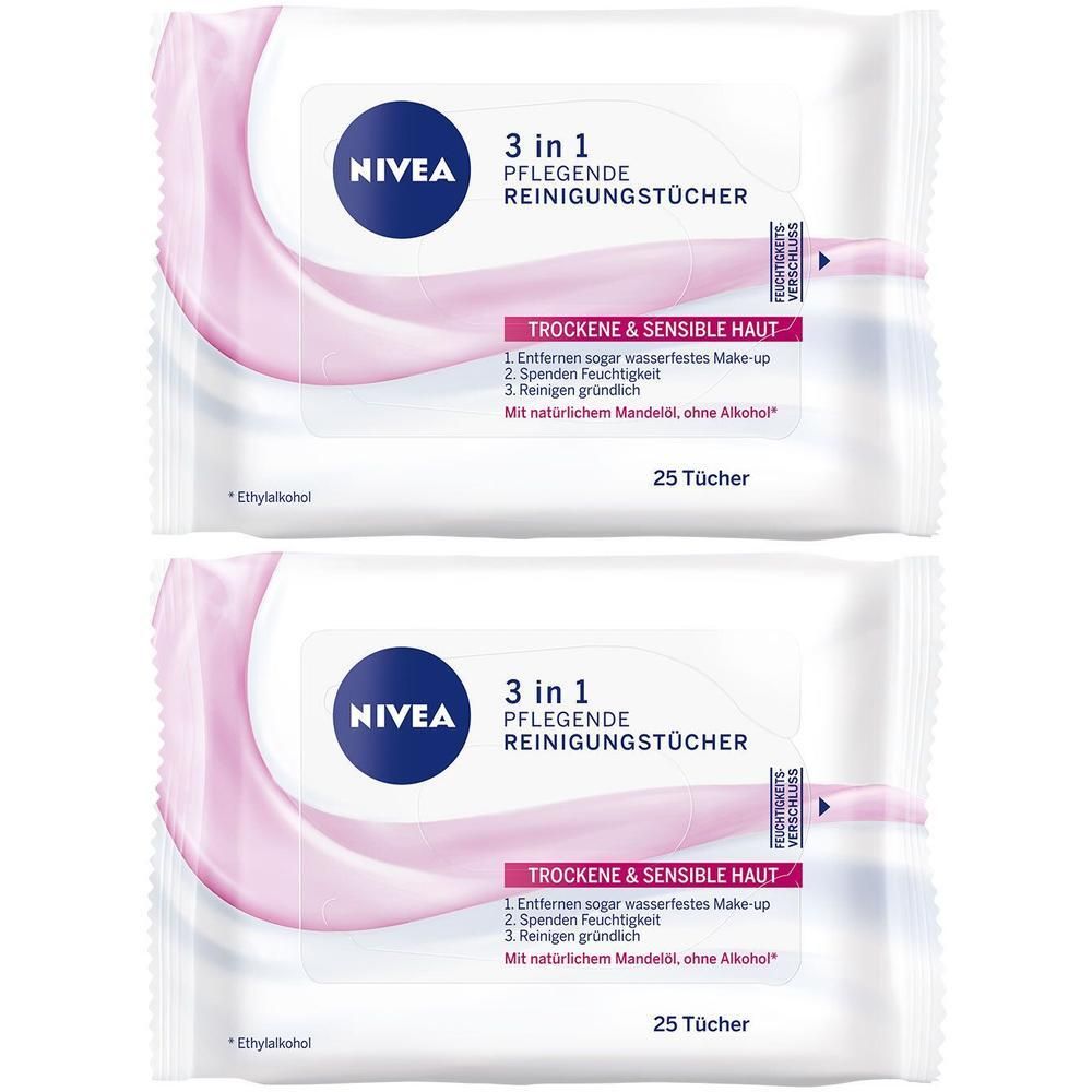 Nivea Visage pflegende Reinigungstücher 2x 2x25 St Tücher
