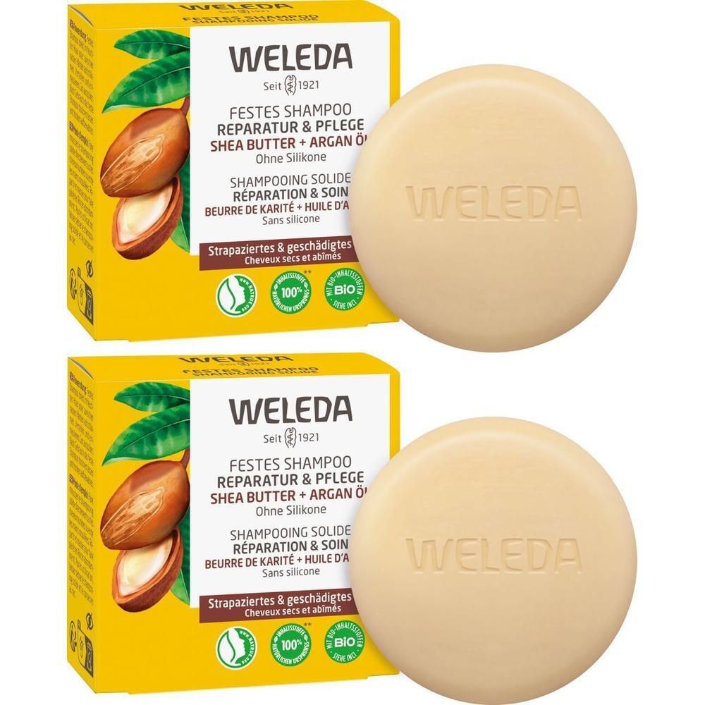 Weleda festes Shampoo Reparatur & Pflege 2x 2x50 g