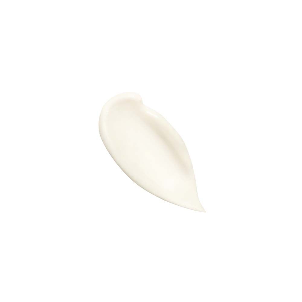 Weißer Cremekleck auf weißem Hintergrund. Form: Tropfenförmig.