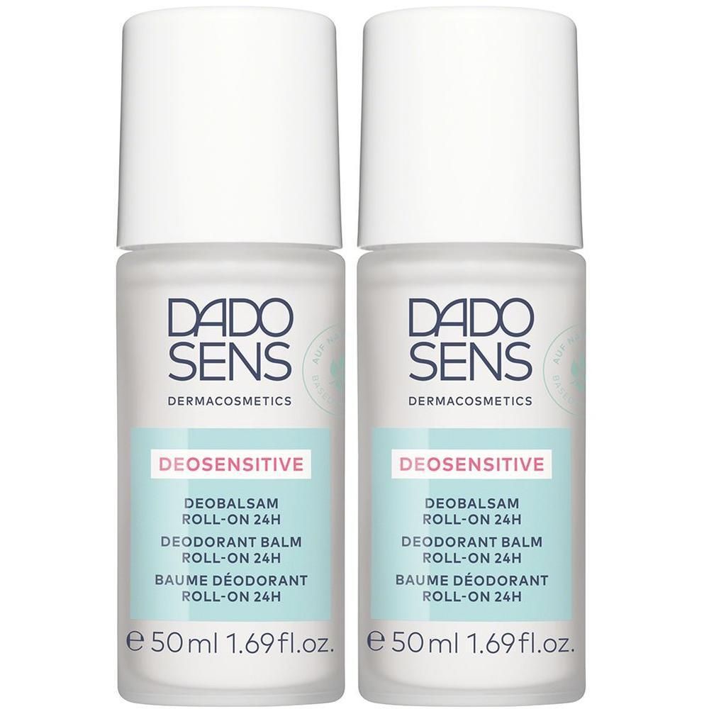 Zwei DADO SENS Deobalsam Roll-ons, je 50ml, für empfindliche Haut.