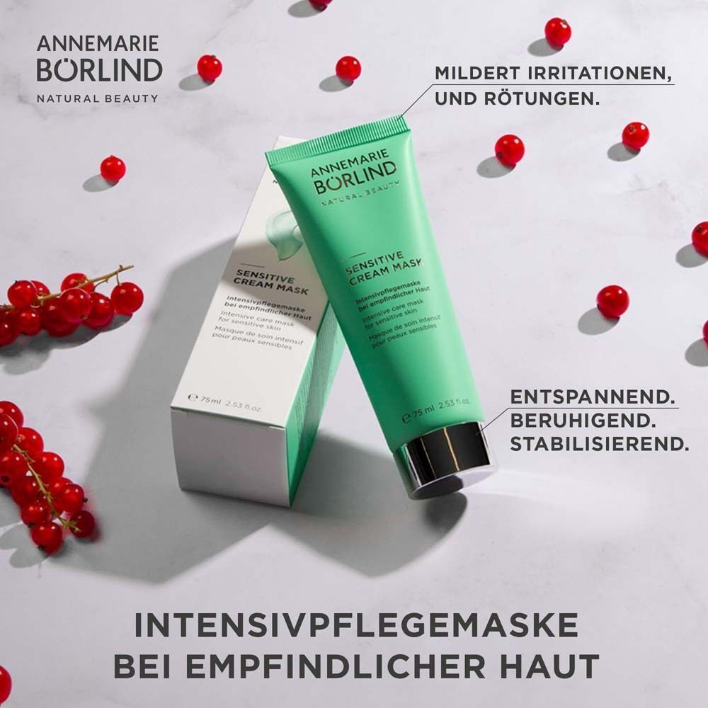ANNEMARIE BÖRLIND SENSITIVE CREAM MASK mit Beeren und Text.